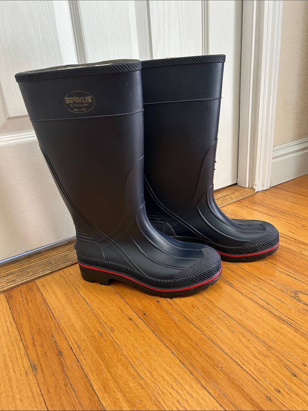 ☔️ ServUs by Honeywell Women's Navy Blue Rain Boots/Red Accents